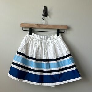 Hanna Andersson girls blue navy white grosgrain trimmed skirt 6-7